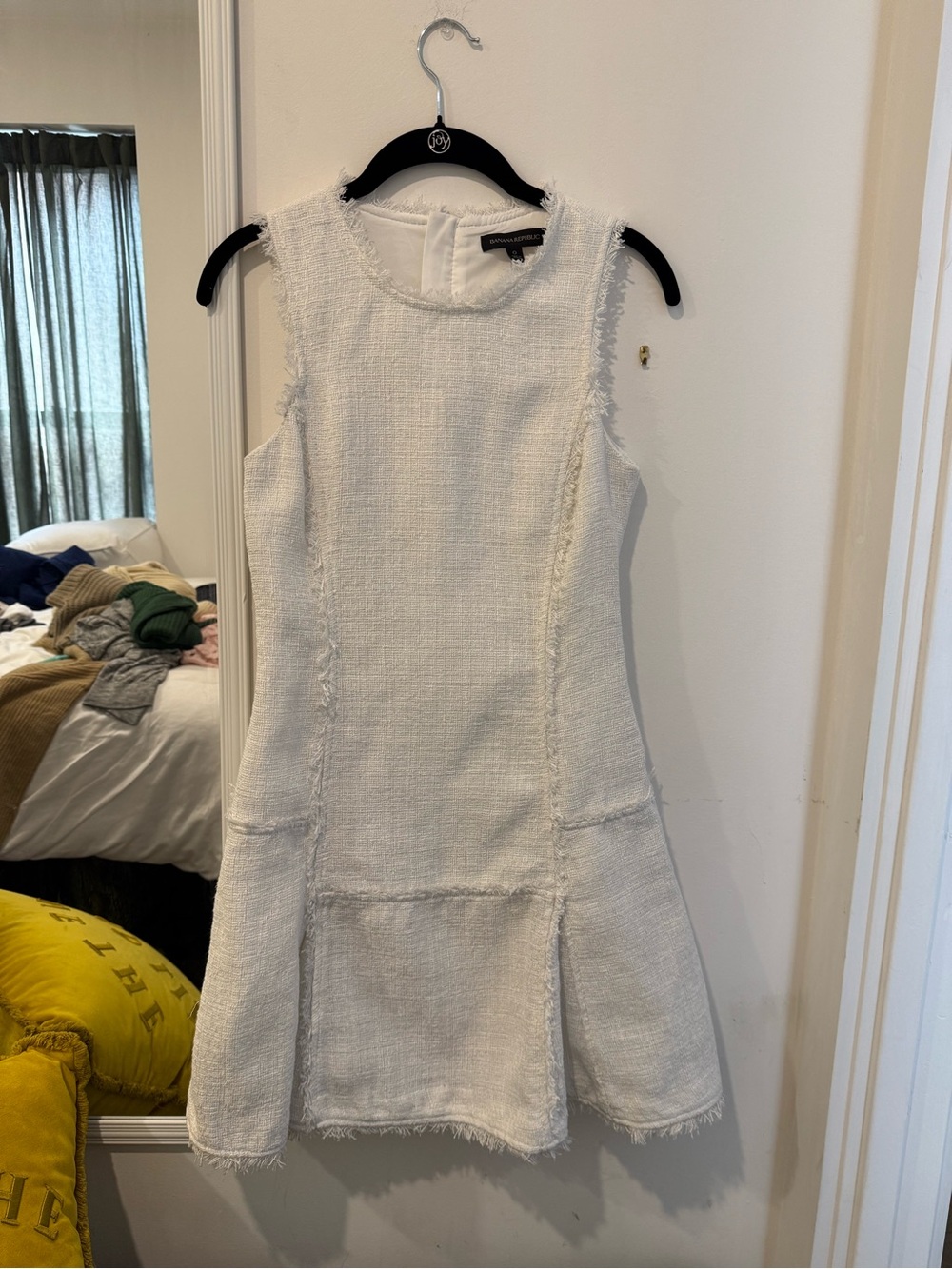 Banana Republic White Tweed Sleeveless Mini Dress